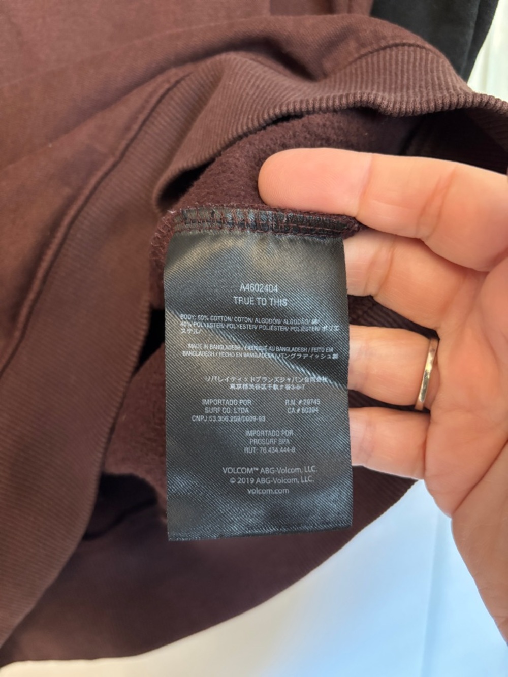 Volcom Mens Brown Crewneck Sweatshirt Size Small Raglan Sleeves Skate Streetwear - Picture 6 of 11